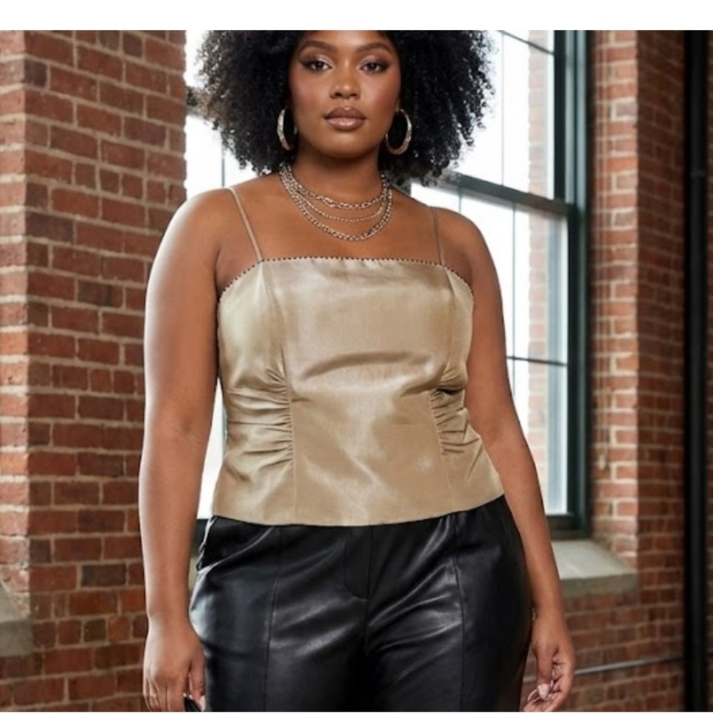 J.R Nites Vintage Gold and Black Sleeveless Glamorous Top